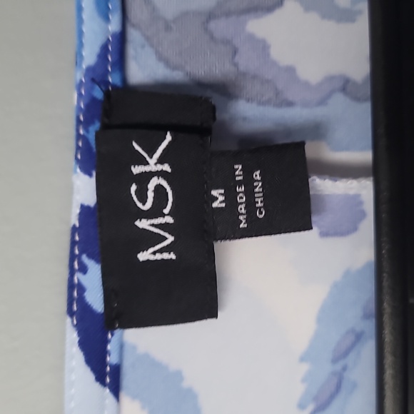 MSK Blue and White Paisley Blouse - Picture 3 of 5